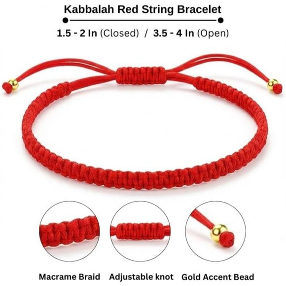 Kabbalah Red String Evil Eye Protection Bracelet Unisex Adjustable Wool Rope - Picture 4 of 6